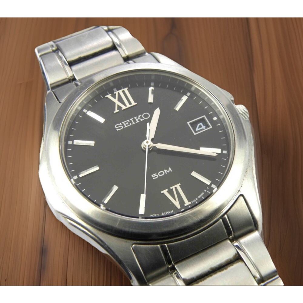 SEIKO Mens Quartz Japan Wristwatch Watch 7N42-0EY0 Fast Shipping